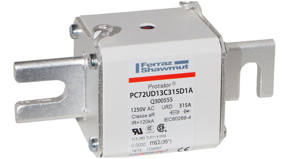 Q300555 Protistor PSC Size 72 European Style High Speed Semiconductor Fuse, 315 A, 1.25 kV AC, 100 kA Interrupt, Class: URD/aR, Square Body