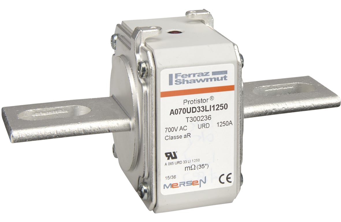 T300236 Protistor PSC Size 33 High Speed North American Style Semiconductor Fuse, 1250 A, 700 V AC, 200 kA Interrupt, Class: URD/aR, Square Body