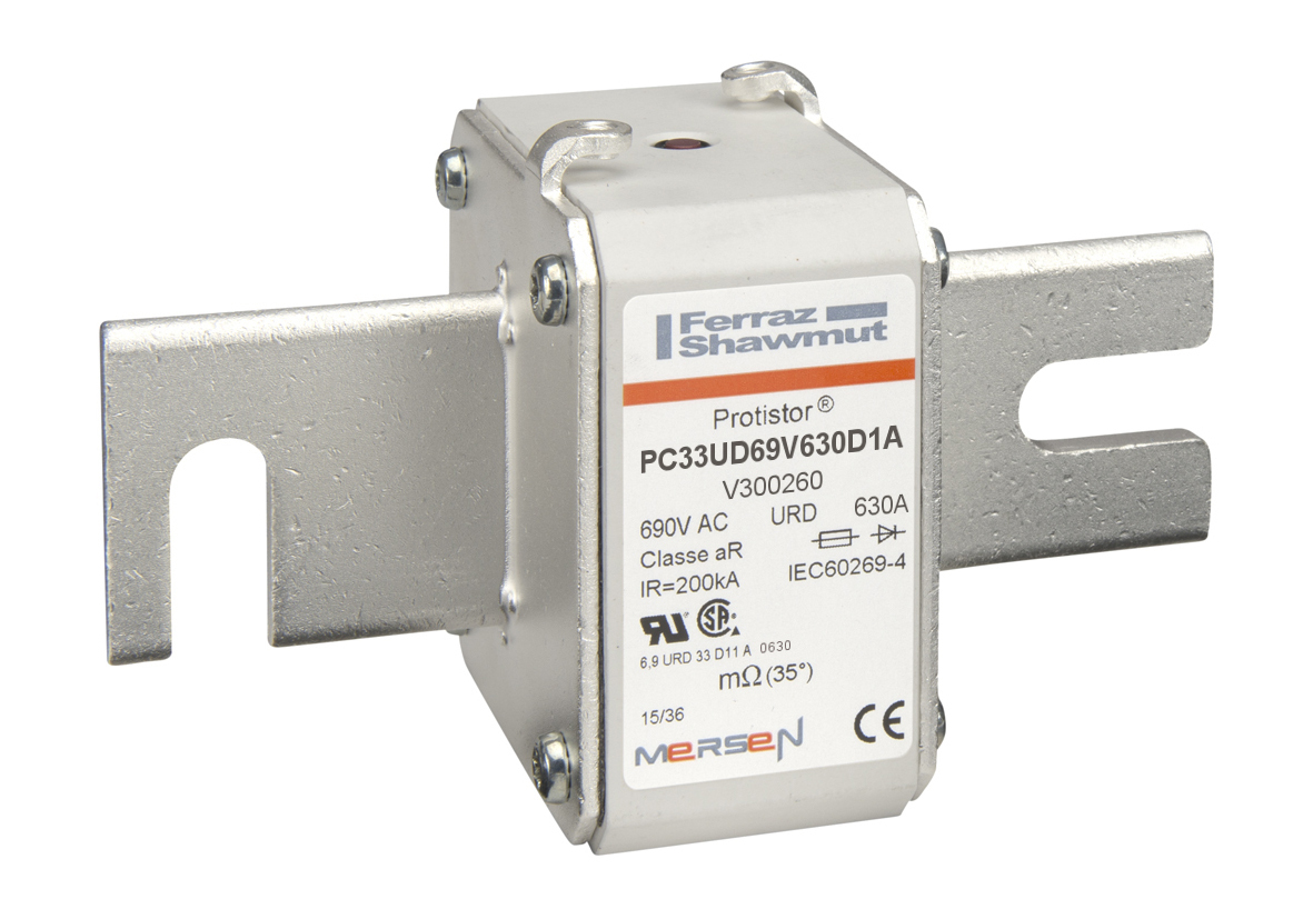 V300260 Protistor PSC Size 33 European Style High Speed Semiconductor Fuse, 630 A, 690 V AC, 200 kA Interrupt, Class: URD/aR, Square Body