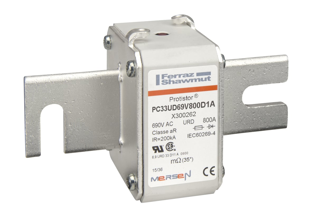X300262 Protistor PSC Size 33 European Style High Speed Semiconductor Fuse, 800 A, 690 V AC, 200 kA Interrupt, Class: URD/aR, Square Body