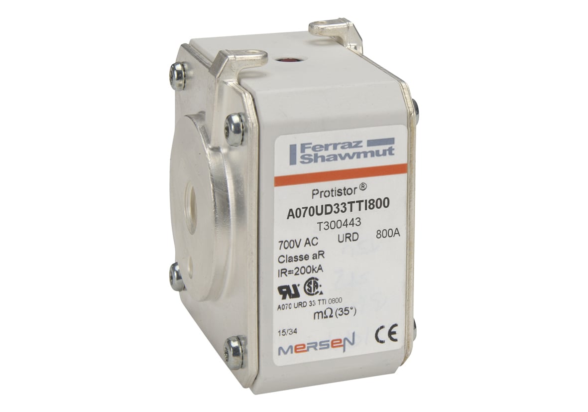 T300443 Protistor PSC Size 33 High Speed North American Style Semiconductor Fuse, 800 A, 700 V AC, 200 kA Interrupt, Class: URD/aR, Square Body