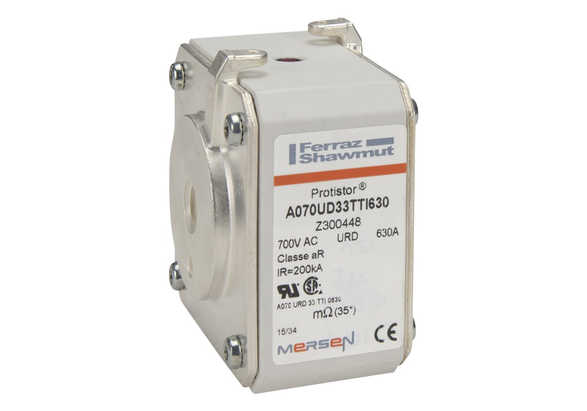 Z300448 Protistor PSC Size 33 High Speed North American Style Semiconductor Fuse, 630 A, 700 V AC, 200 kA Interrupt, Class: URD/aR, Square Body