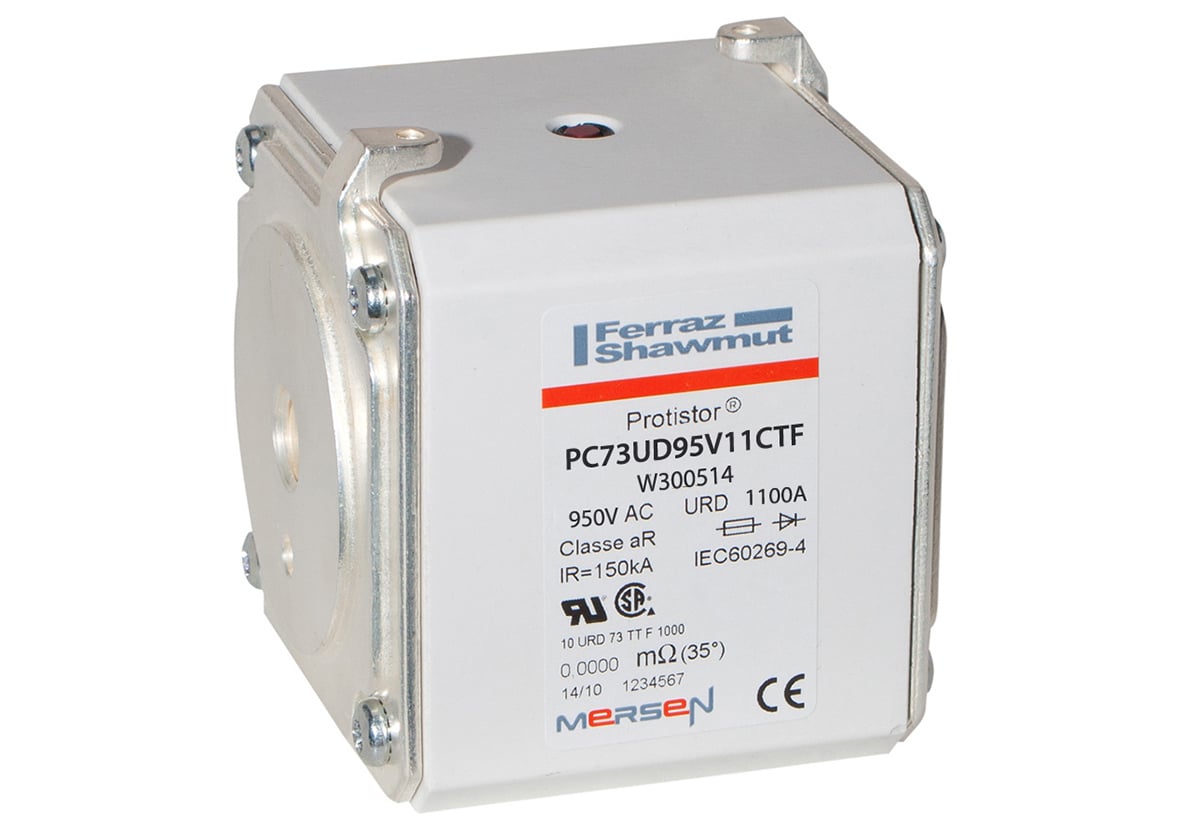 W300514 Protistor PSC Size 73 European Style High Speed Semiconductor Fuse, 1100 A, 950 V AC, 110 kA Interrupt, Class: URD/aR, Square Body