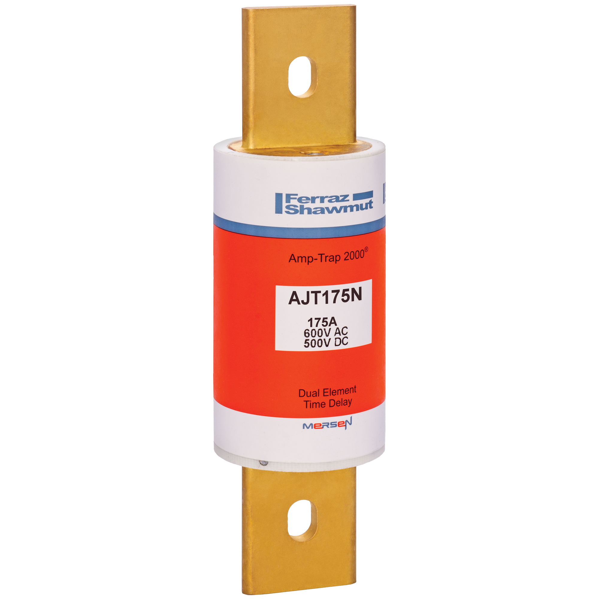 AJT175N Amp-Trap 2000 Low Voltage Time Delay Power Fuse, 175 A, 600 V AC/500 V DC, 200 kA AC/100 kA DC Interrupt, J Class