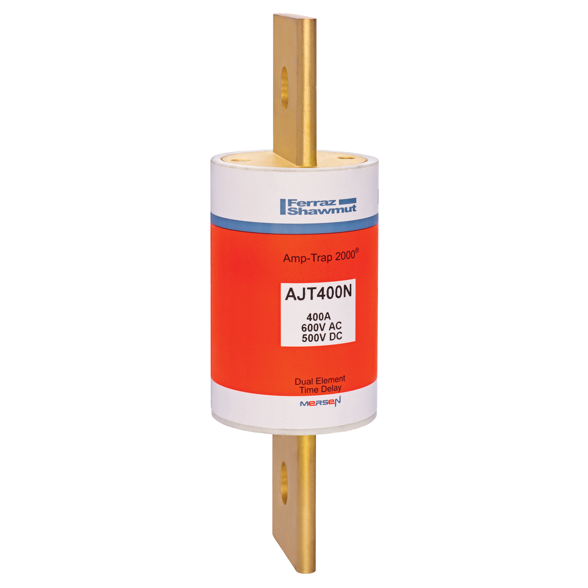 AJT400N Amp-Trap 2000 Low Voltage Time Delay Power Fuse, 400 A, 600 V AC/500 V DC, 200 kA AC/100 kA DC Interrupt, J Class