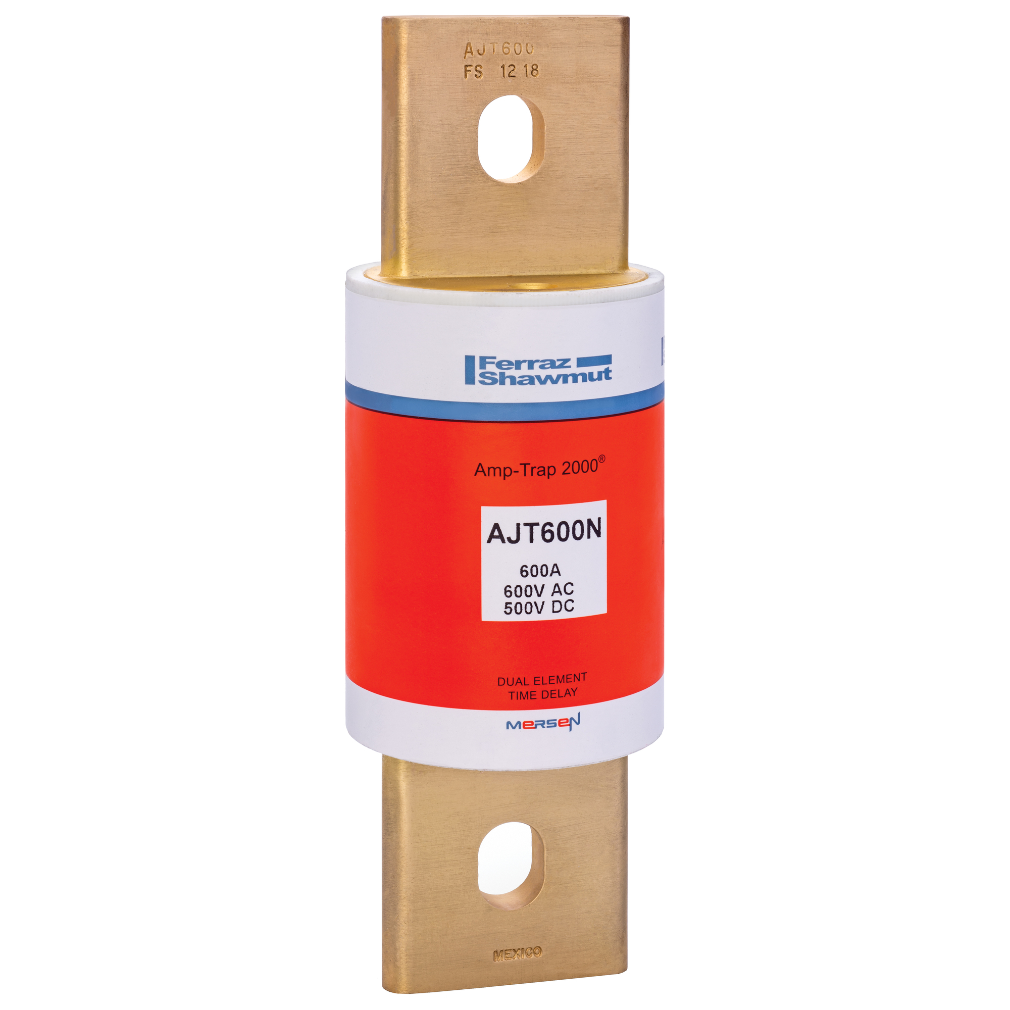 AJT600N Amp-Trap 2000 Low Voltage Time Delay Power Fuse, 600 A, 600 V AC/500 V DC, 200 kA AC/100 kA DC Interrupt, J Class