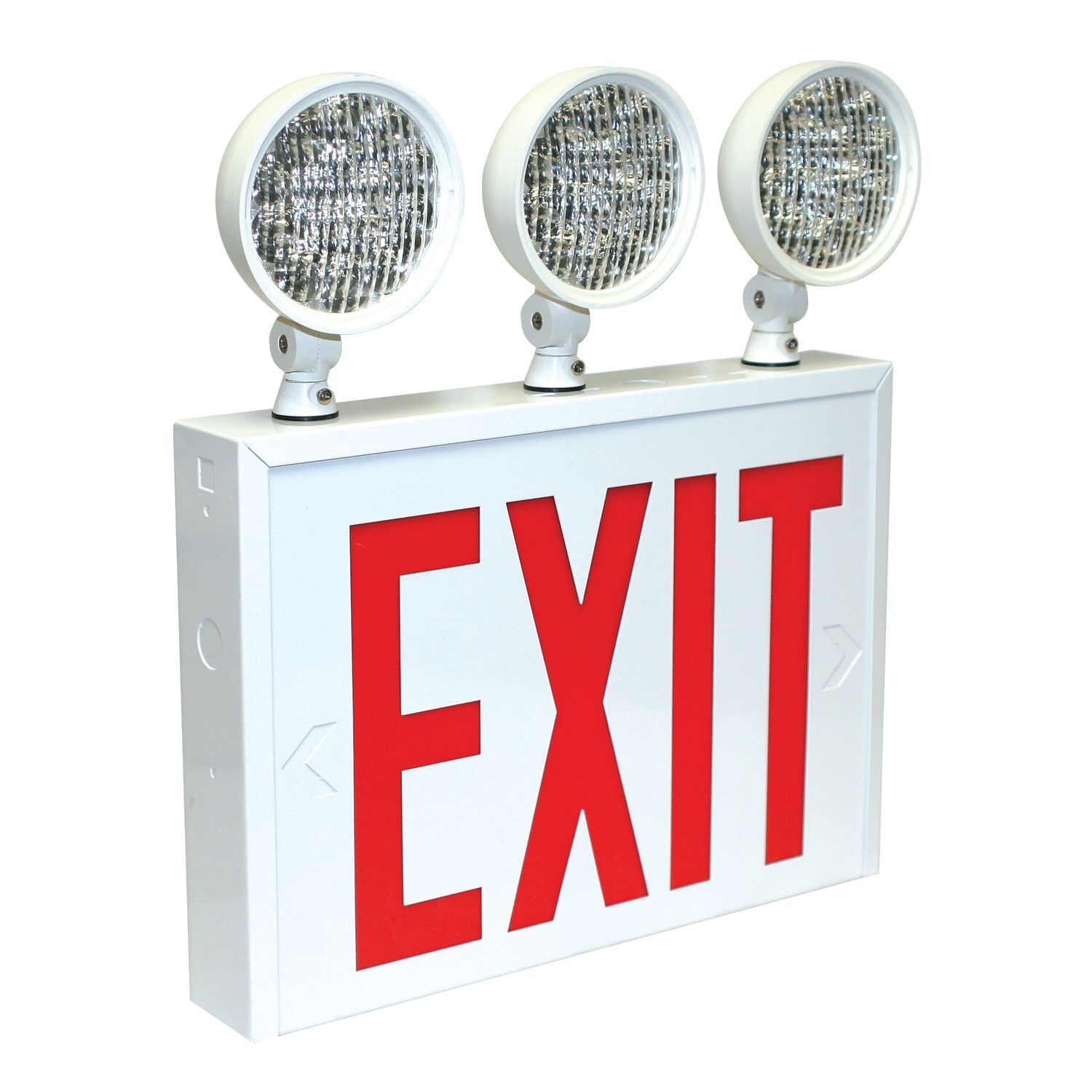 RCS183LED Atlite 1-Face Dual Voltage Heavy Duty Exit Sign and Emergency Light Combo, 120/277 V AC, White Housing, EXIT Legend