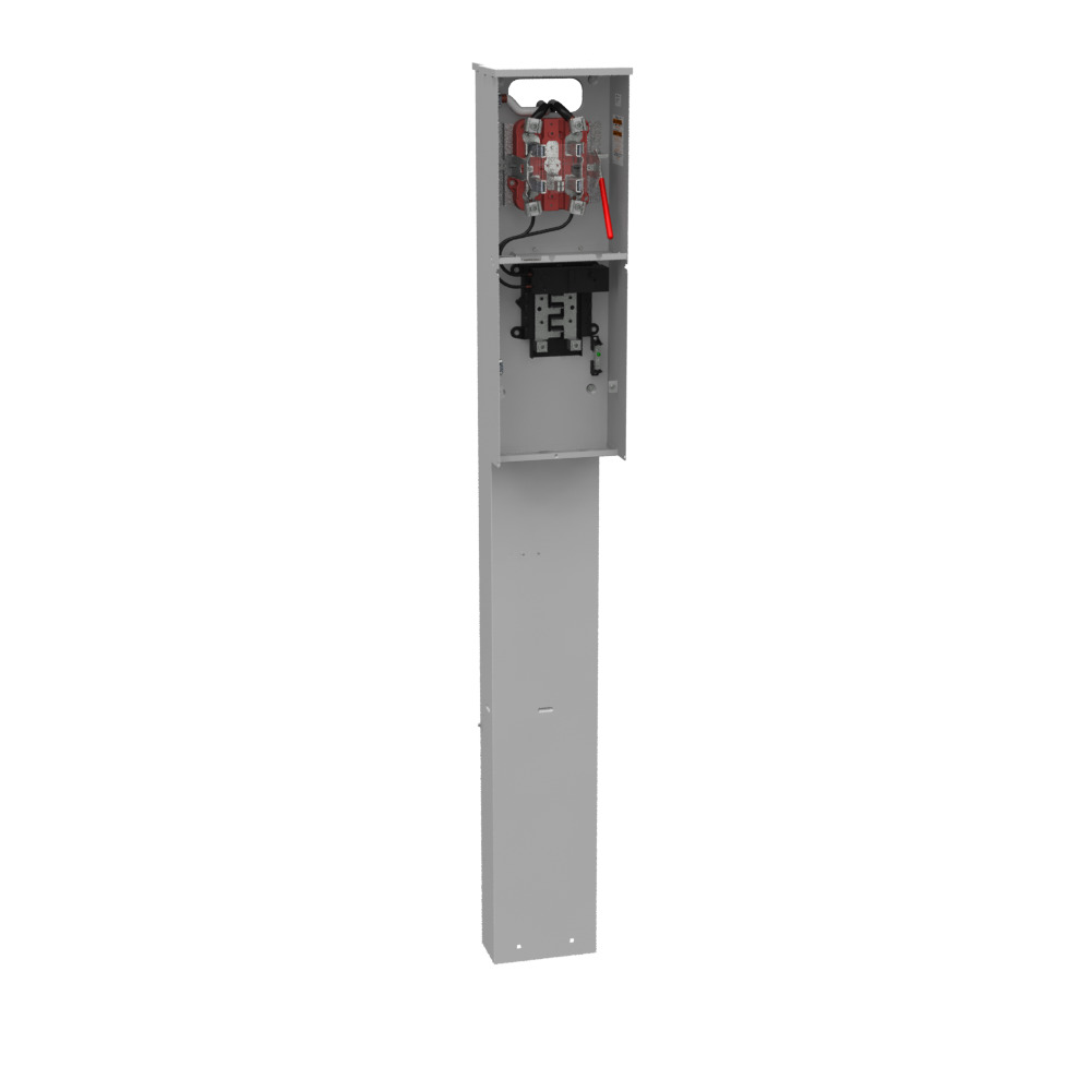 U6221-O-200-10GR 4 Term, Ringless, Plain Top, Lever Bypass, 1-200 Amp, Main Breaker, 520GR, Single Pedestal Direct Bury