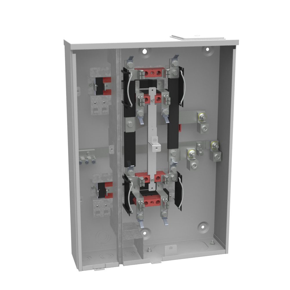 U2852-X-KK-K1-PED-CECHA Meter Socket with Main Breaker, 125 Amp, 1 Phase, Ringless, Horn, 4 Term, 2 Position, OH, UG, 240V