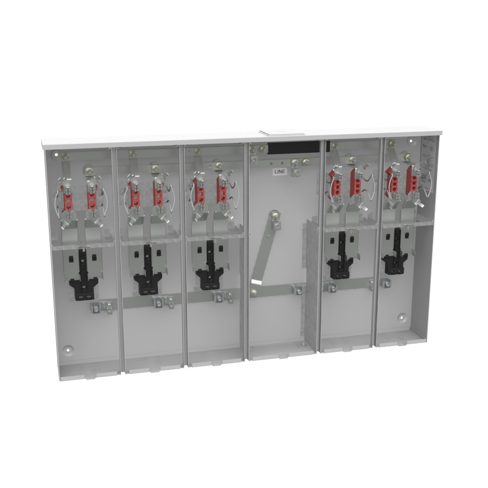 U5905-X-KK-K1-PED 4 Term, Ringless, Large Closing Plate, Horn Bypass, 5 Position, 5-125 Amp, Main Breaker Provision Single Connector, 6-350 kcmil, Pedestal Mount Provision