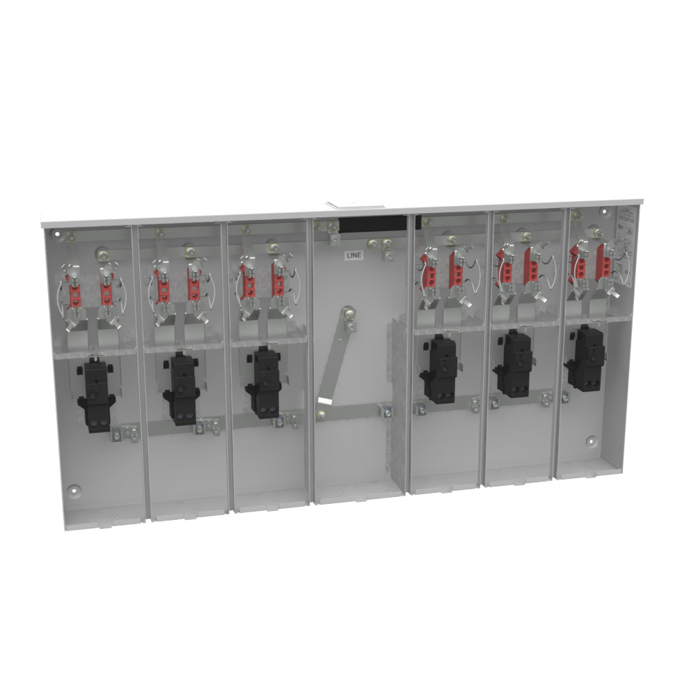 U5886-X-KK-K1 4 Term, Ringless, Large Closing Plate, Horn Bypass, 6 Position, 6-200 Amp, Main Breaker Provision, Single Connector, 6-350 kcmil
