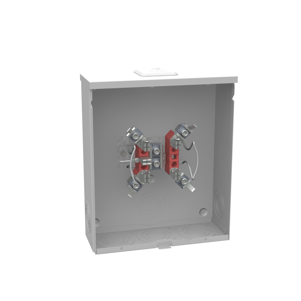 U7043-XL-TG-KK-IL-5T9W Single Position Meter Socket, 200 Amp, 1 Phase, Ringless, Horn, 5 Term, OH, UG, 600V, Triplex, Barrel Lock Provision