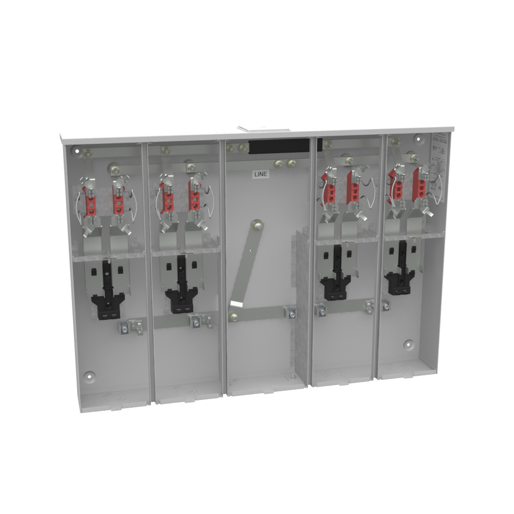 U5884-X-KK-PED-CECHA 4 Term, Ringless, Large Closing Plate, Horn Bypass, 4 Position, 4-200 Amp, Main Breaker Provision, Pedestal Mount Provision, Horizontal Commonwealth Edison Chicago Housing Authority