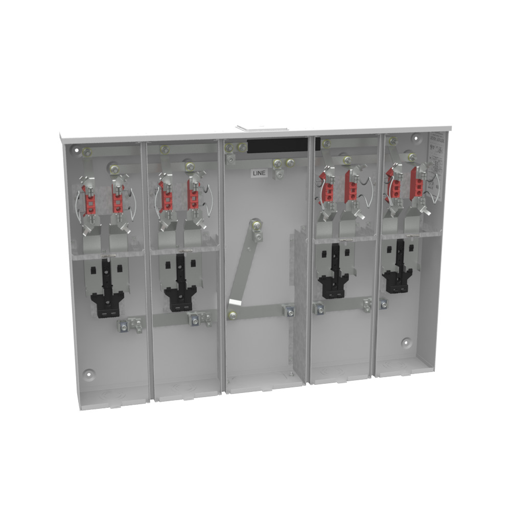 U5904-X-KK-K1-PED-CECHA 4 Term, Ringless, Large Closing Plate, Horn Bypass, 4 Position, 4-125 Amp, Main Breaker Provision, Single Connector, 6-350 kcmil, Pedestal Mount Provision, Horizontal Commonwealth Edison Chicago Housing Authority