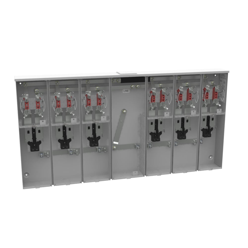 U5906-X-KK-BLG 4 Term, Ringless, Large Closing Plate, Horn Bypass, 6 Position, 6-125 Amp, Main Breaker Provision 7-8 inch Barrel Lock Ground with Bracket Provision
