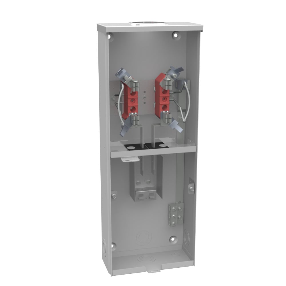 U7375-RL-KK-CECHA Single Position Meter Socket with Main Breaker, 100 Amp, 1 Phase, Ringless, Horn, 4 Term, OH, 240V