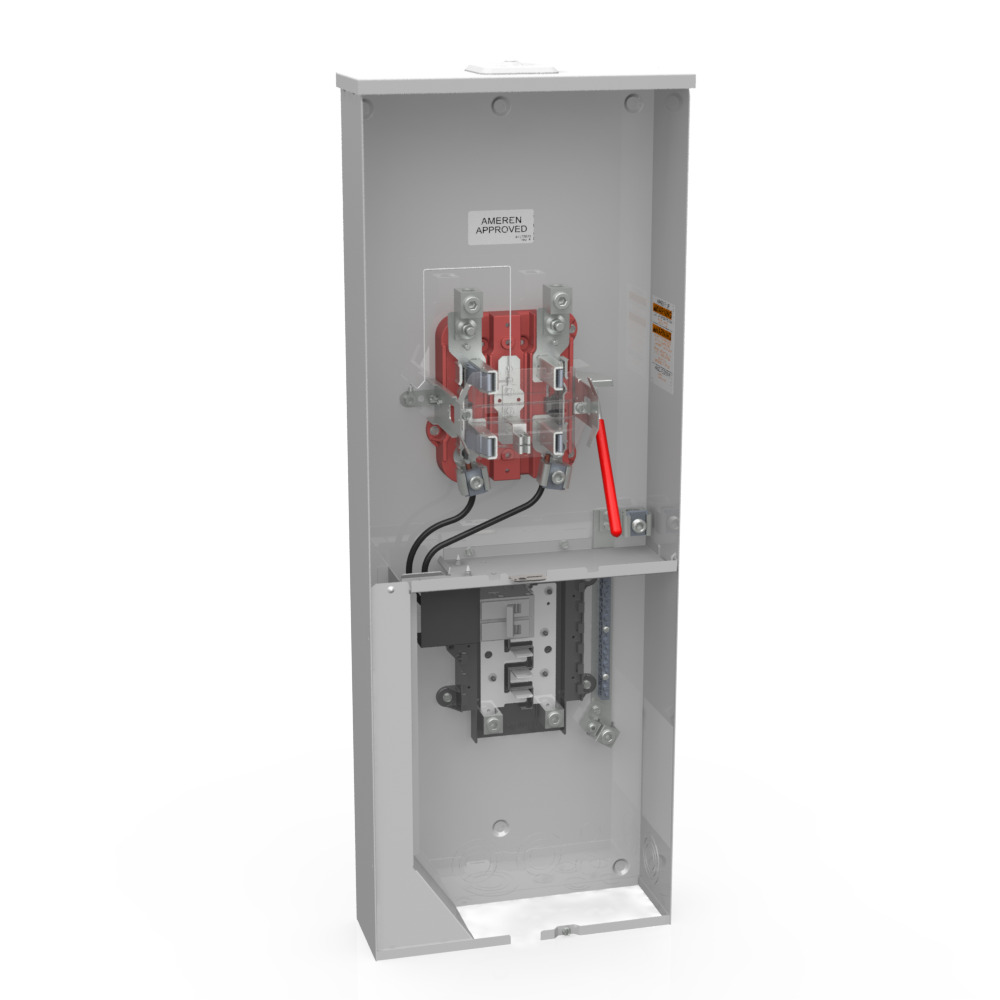 U6012-XL-100-K1-ALT 4 Term, Ringless, Small Closing Plate, Lever Bypass, 1-100 Amp, Main Breaker, 8 Branch Circuit, Single Connector, 6-350 kcmil, Alliant Energy