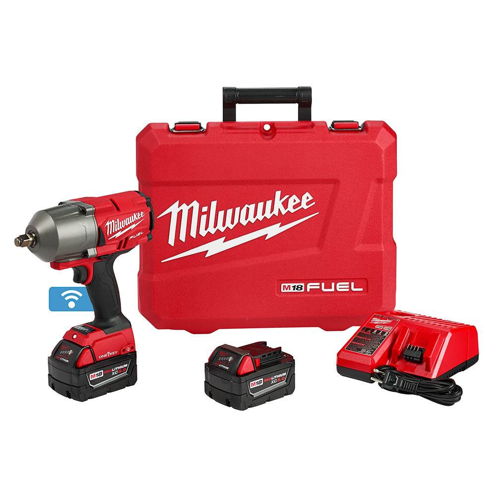 2863-22 M18 Fuel High Torque Kit Cordless Impact Wrench, 1/2 in 4-Mode Straight Drive, 2100 bpm, 1000/1400 ft-lb Torque, 18 V DC, 8.39 in OAL