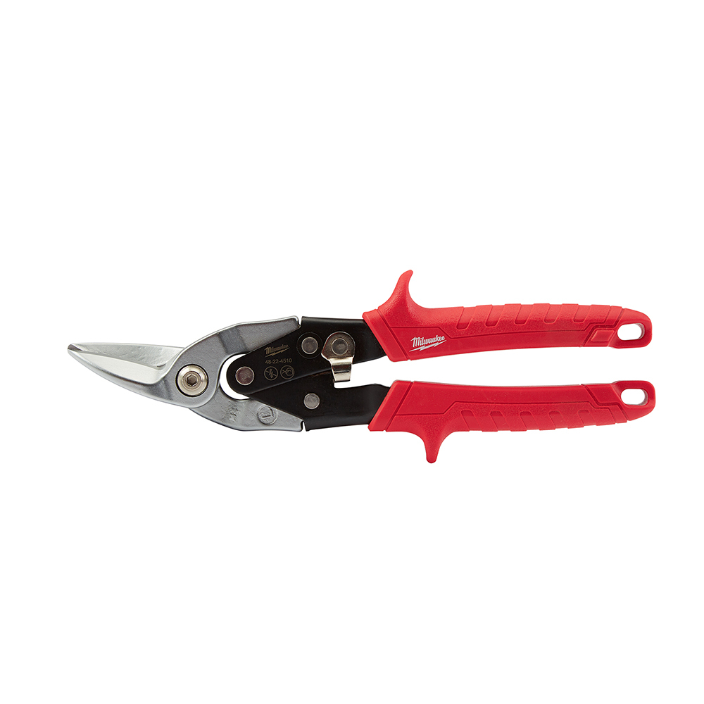 48-22-4510 Aviation Snip, 18 ga Cold Rolled Steel/22 ga Stainless Steel Cutting, 5 in L of Cut, Left Cutting Snip, Steel Blade