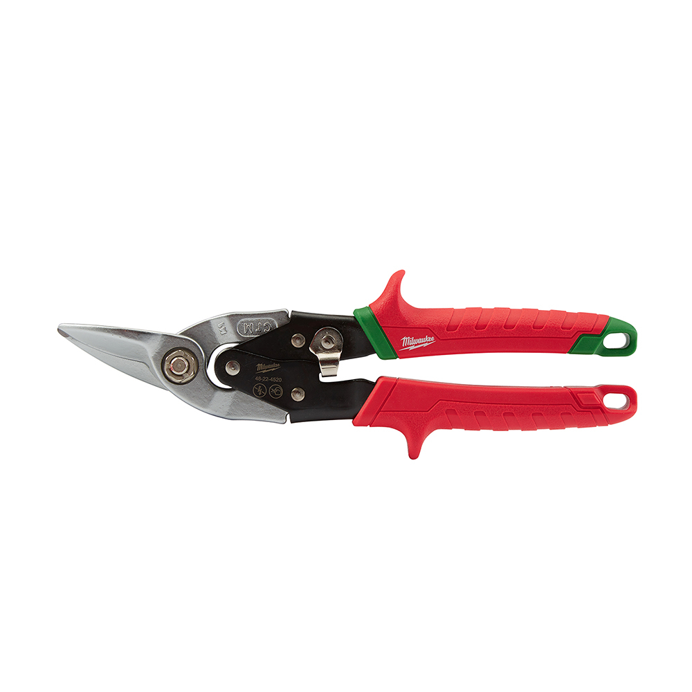 48-22-4520 Aviation Snip, 18 ga Cold Rolled Steel/22 ga Stainless Steel Cutting, 5 in L of Cut, Right Cutting Snip, Steel Blade