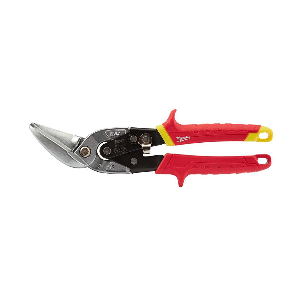 48-22-4532 Aviation Snip, 18 ga Cold Rolled Steel/22 ga Stainless Steel Cutting, 5 in L of Cut, Straight/Offset Snip, Steel Blade