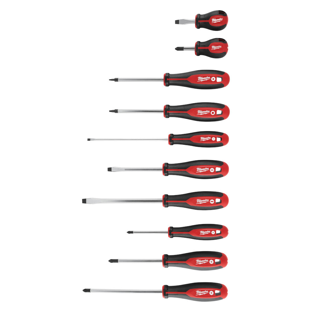 48-22-2710 Demolition Screwdriver Set, 10 Pieces, Forged Steel/Plastic/Rubber