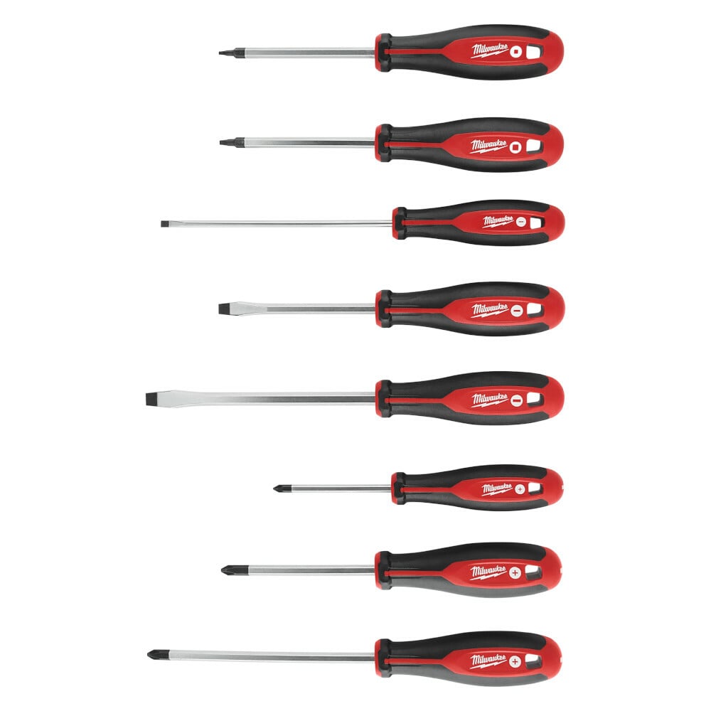 48-22-2718 Demolition Screwdriver Set, 8 Pieces, Forged Steel/Plastic/Rubber