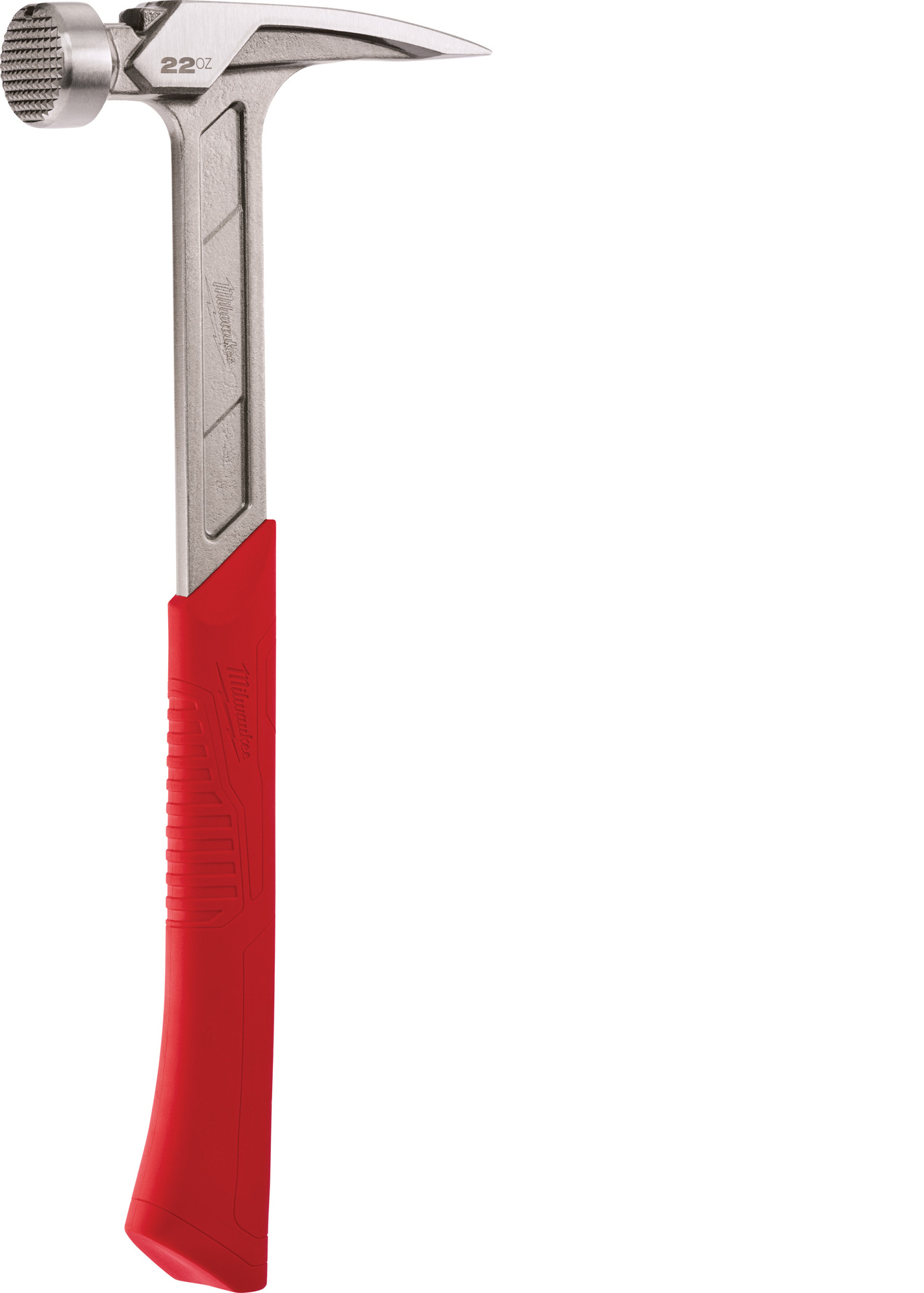 48-22-9022 Framing Hammer, 15 in OAL, Milled Face, 22 oz Steel Head, Asymmetrical Anti-Ring Straight Claw