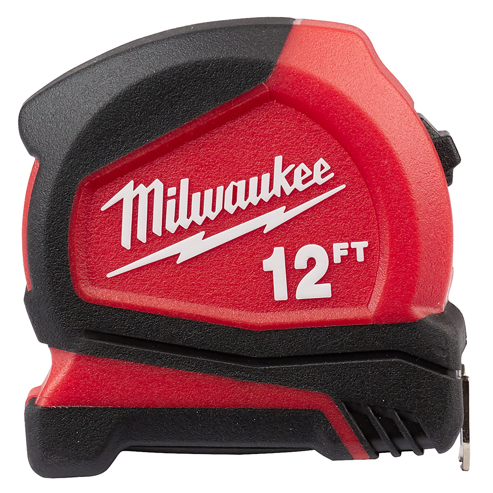 48-22-6612 Compact Measuring Tape, 12 ft L, Steel Blade, 1/8 in Graduation