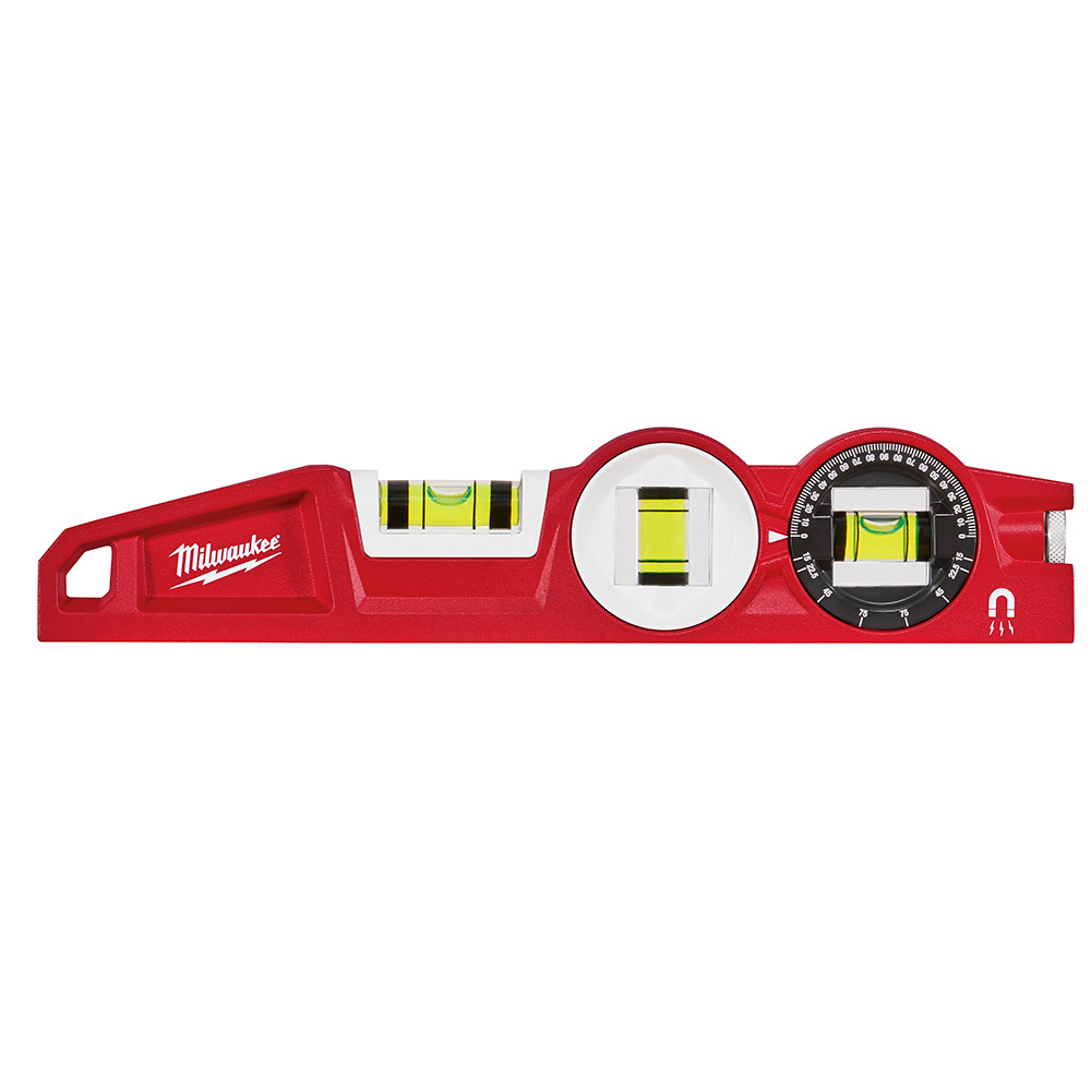 48-22-5210 Torpedo Level, 10 in L, 3 Vials, Plastic, 0.0005 in/in Accuracy