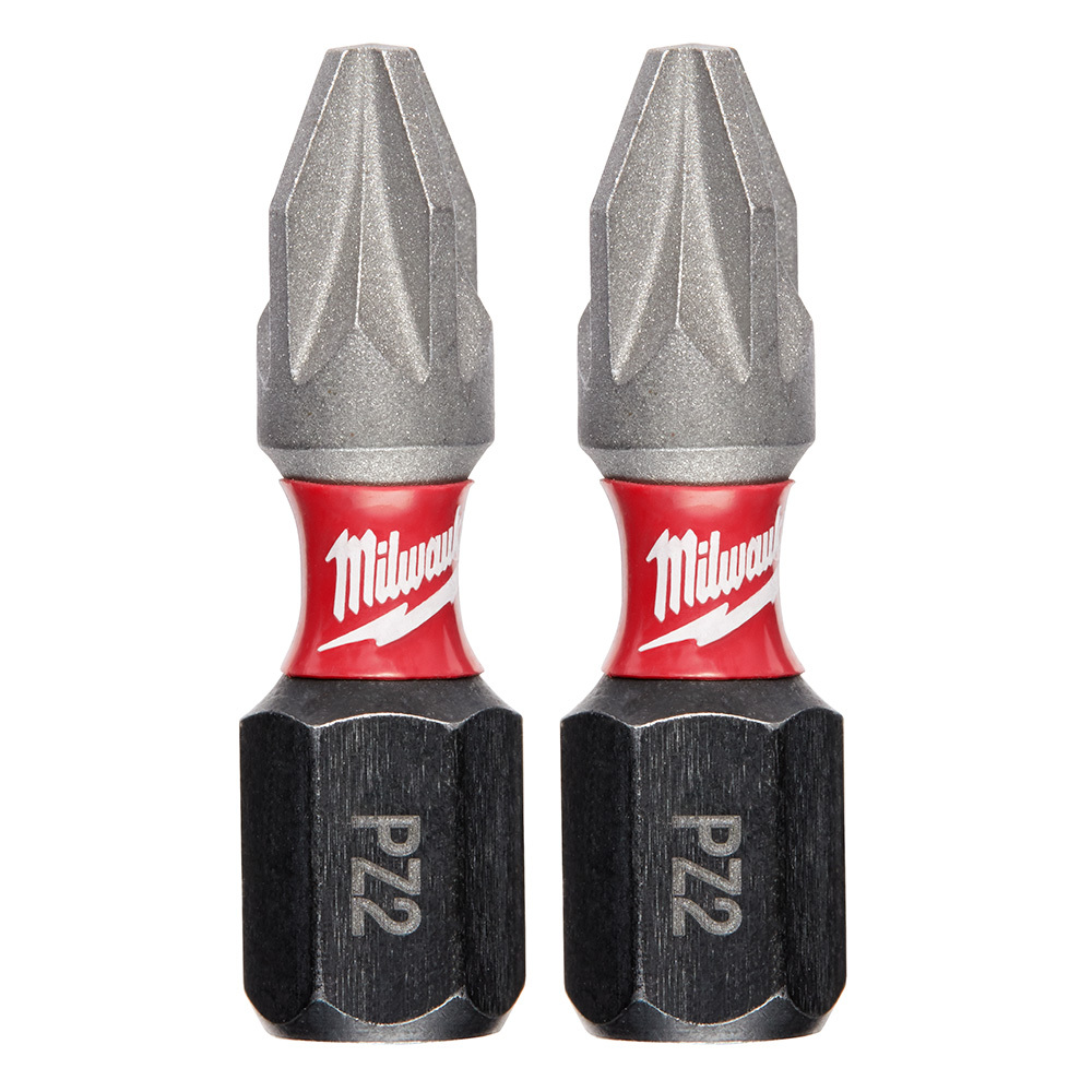 48-32-4432 Shockwave Single Ended Impact Insert Bit, PZ#2 POZIDRIV Point, 1 in OAL, 1/4 in, Alloy76 Steel
