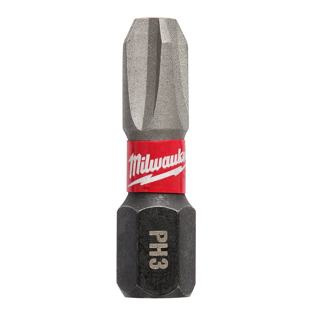 48-32-4433 Shockwave Single Ended Impact Insert Bit, PZ#3 POZIDRIV Point, 1 in OAL, 1/4 in, Alloy76 Steel