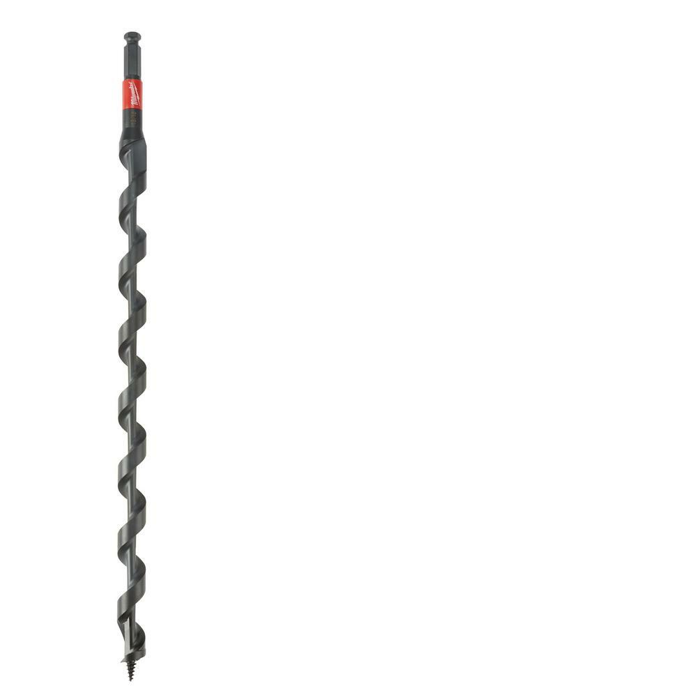 48-13-6712 Shockwave Linemans Impact Auger Bit, 1-1/8 in Dia, 18 in OAL, Wide Flute, 7/16 in Shank