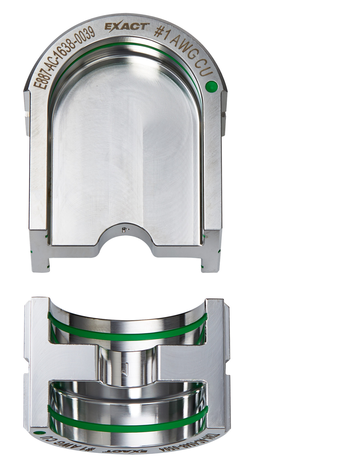 49-12-U001C Exact Force Logic U Style Crimping Tool Die, 1 AWG Copper Cable, Stainless Steel