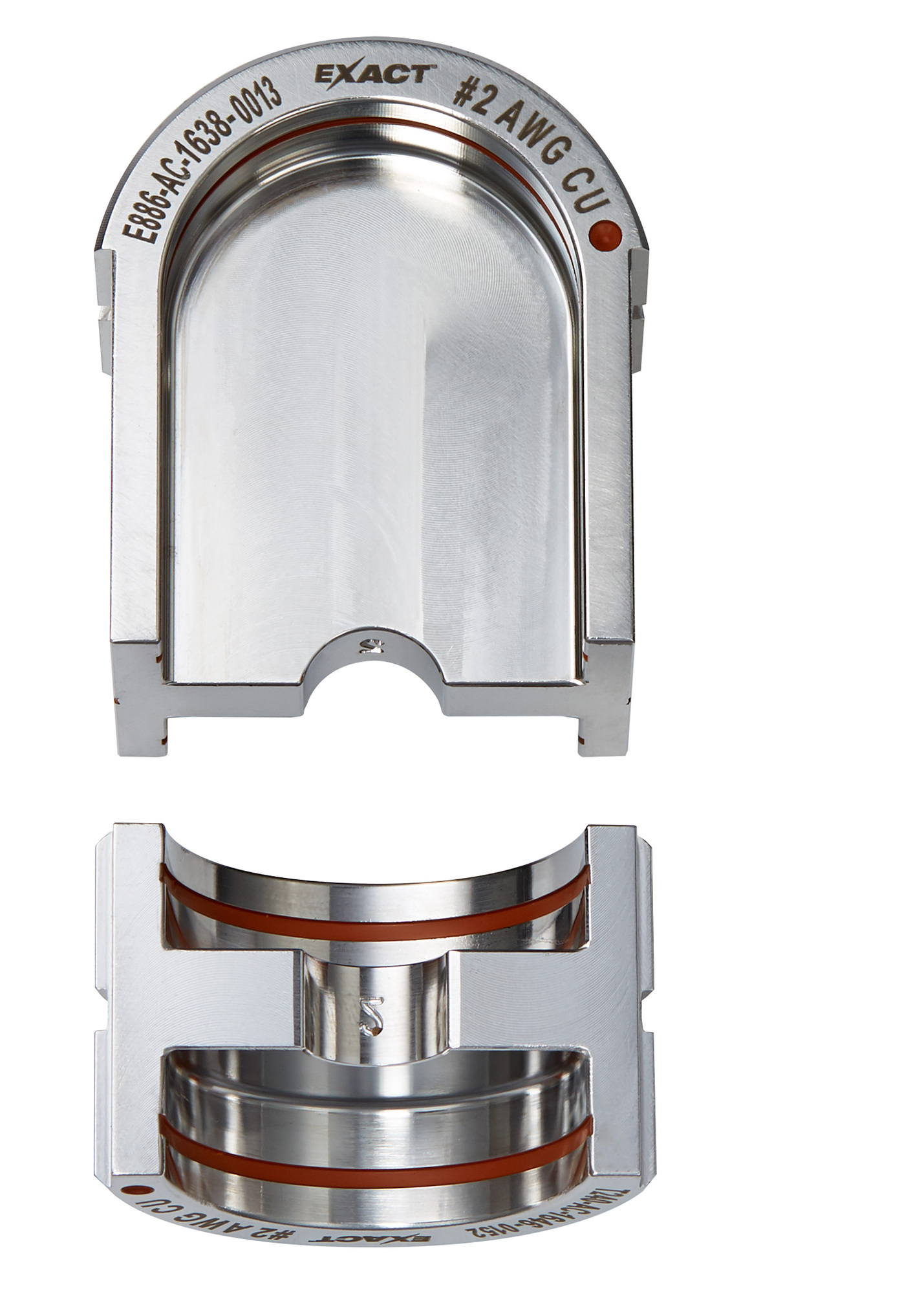 49-12-U002C Exact Force Logic U Style Crimping Tool Die, 2 AWG Copper Cable, Stainless Steel