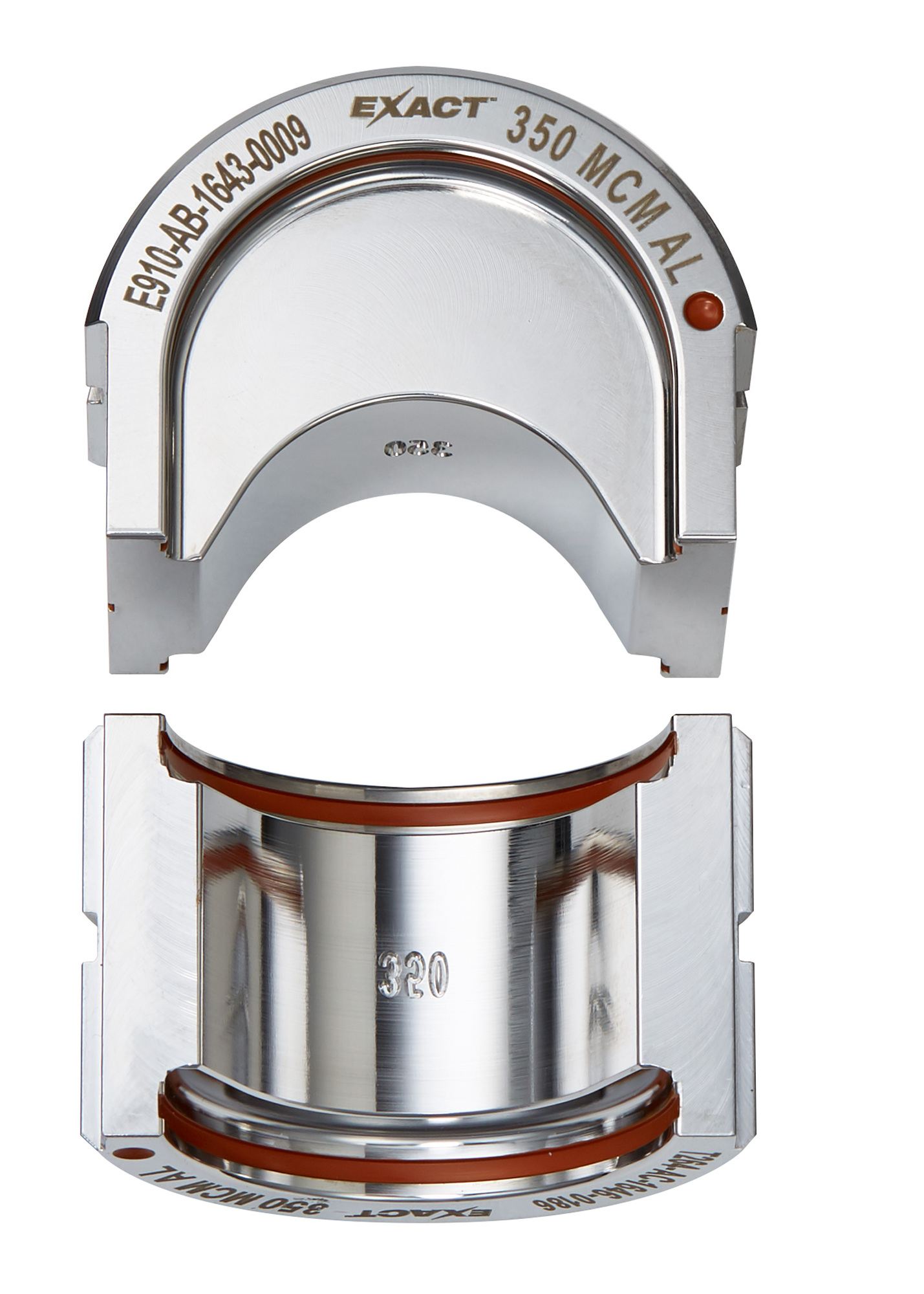 49-12-U350 Exact Force Logic U Style Crimping Tool Die, 350 kcmil Aluminum Cable, Stainless Steel