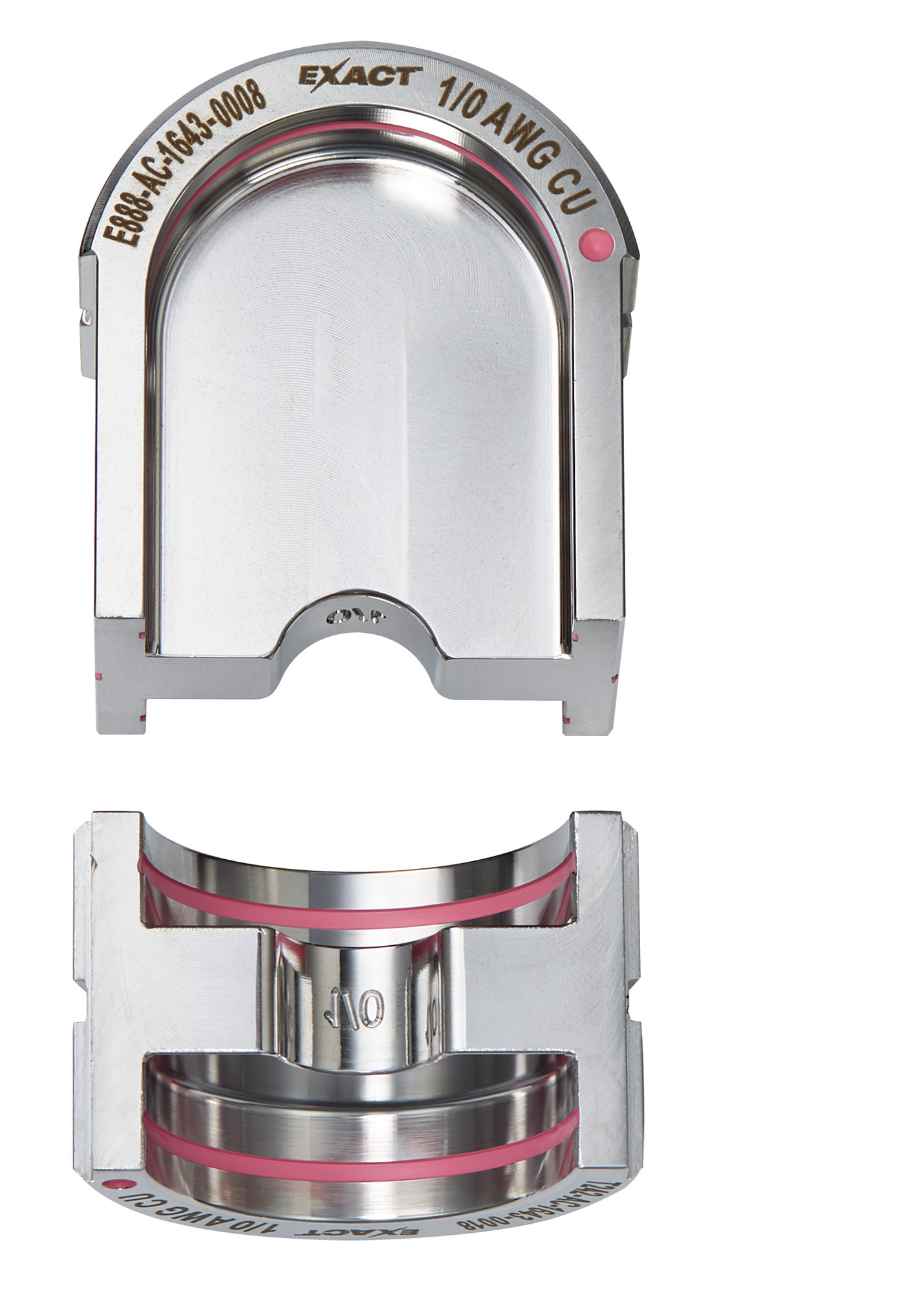 49-12-U01AC Exact Force Logic U Style Crimping Tool Die, 1/0 AWG Copper Cable, Stainless Steel