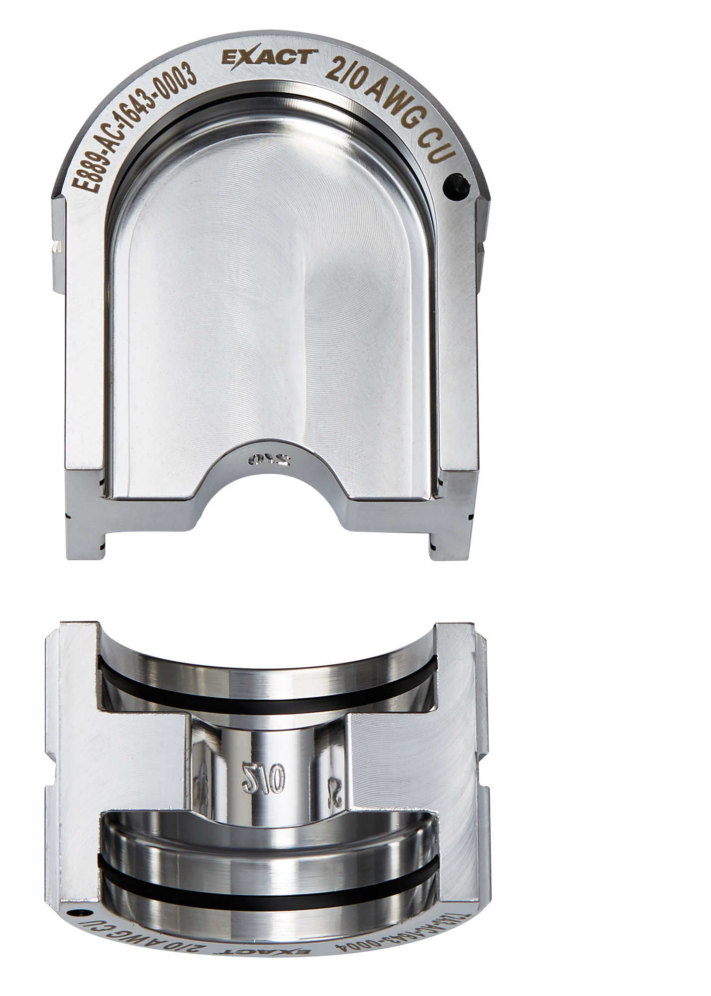 49-12-U02AC Exact Force Logic U Style Crimping Tool Die, 2/0 AWG Copper Cable, Stainless Steel