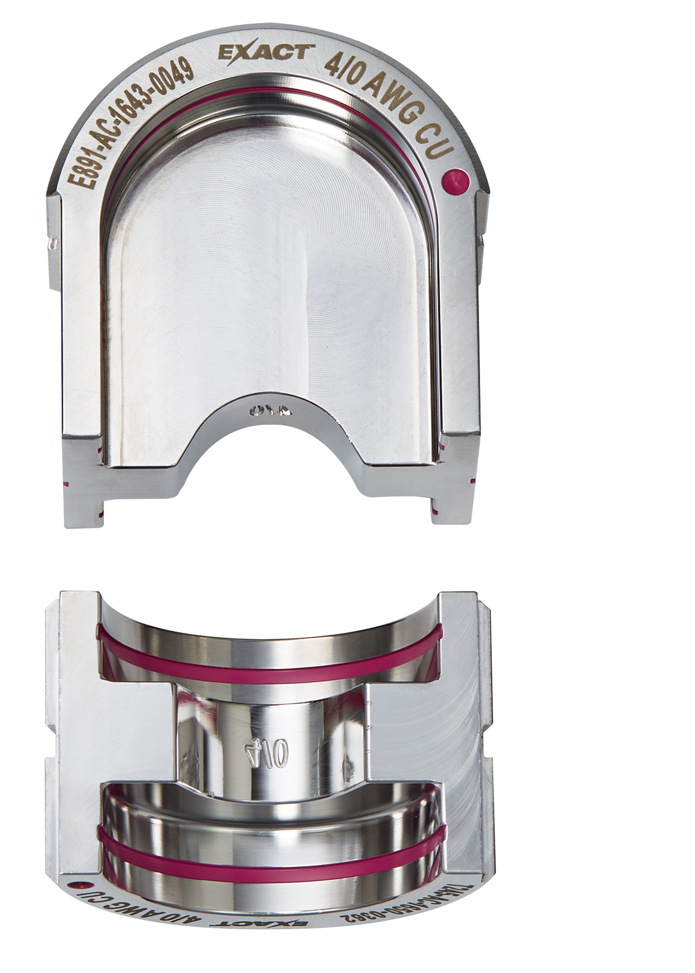 49-12-U04AC Exact Force Logic U Style Crimping Tool Die, 4/0 AWG Copper Cable, Stainless Steel