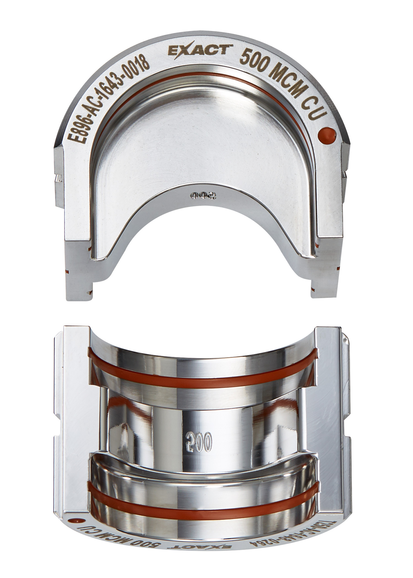 49-12-U500C Exact Force Logic U Style Crimping Tool Die, 500 kcmil Copper Cable, Stainless Steel