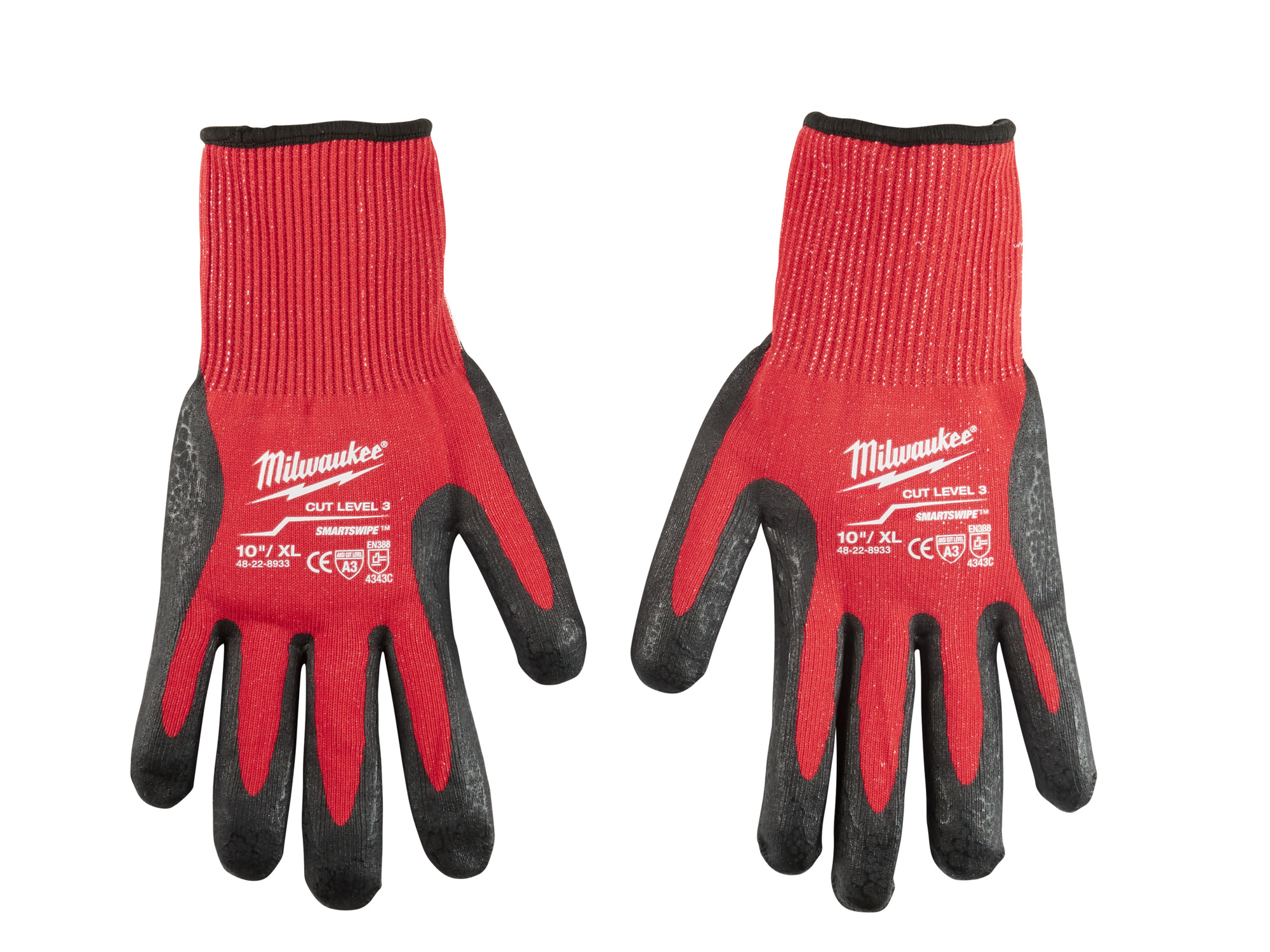 48-22-8933 Breathable Unisex Gloves, XL, Nylon/Lycra Blend, Knit Wrist Cuff, Resists: Cut and Puncture, ANSI Cut-Resistance Level: A3, ANSI Puncture-Resistance Level: 3