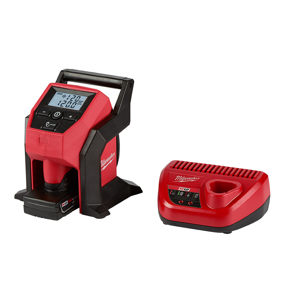 2475-21XC M12 Cordless Compact Inflator Kit, 26 in L, Plastic