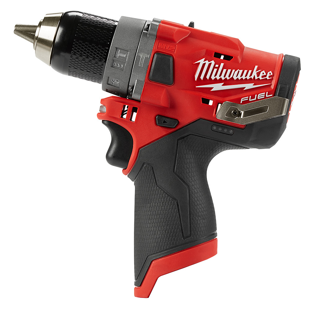 2504-20 M12 Fuel Cordless Hammer Drill, 1/2 in Keyless Chuck, 12 VAC, 0 to 450/0 to 1700 rpm No-Load, Li-Ion Battery