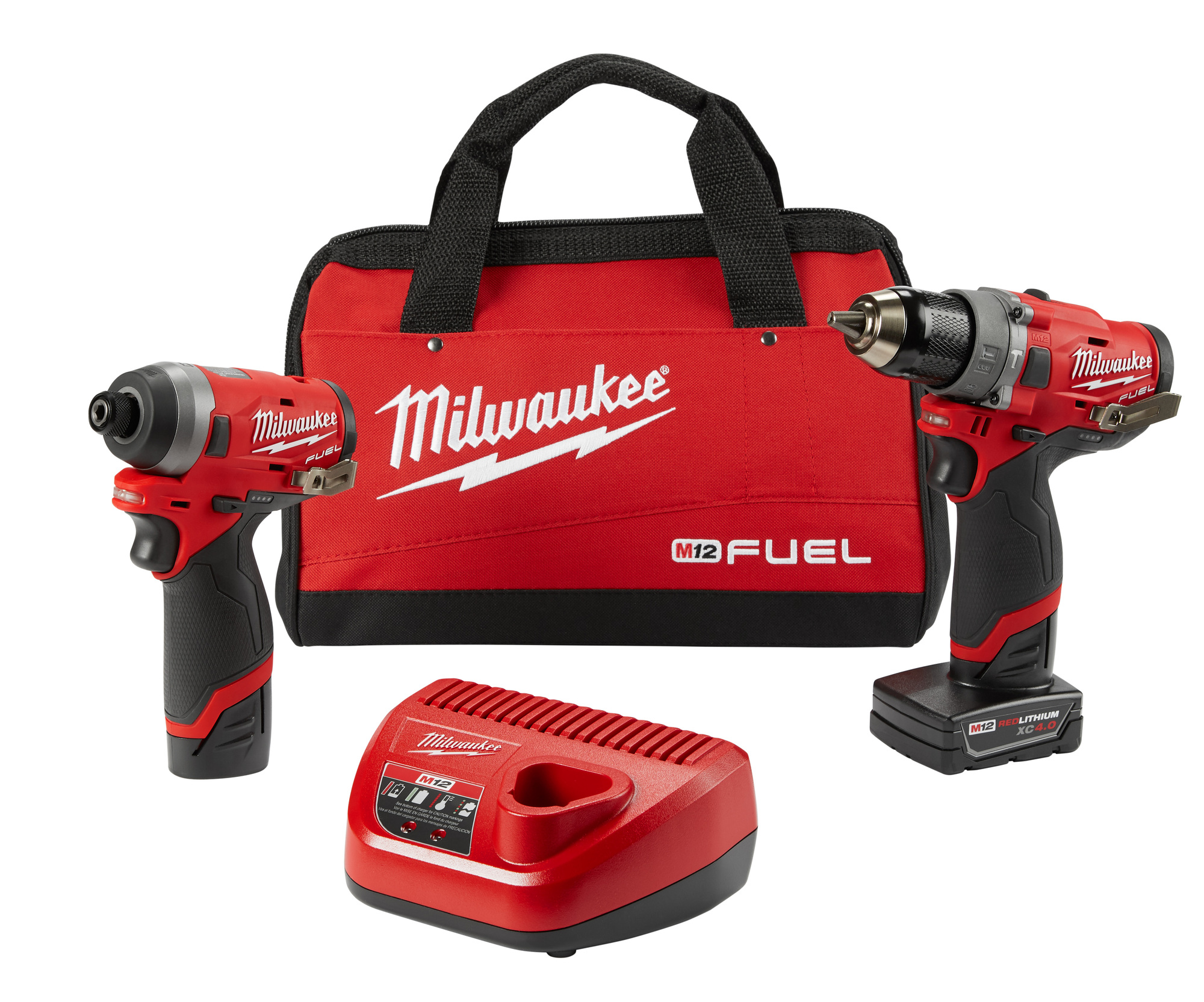 2596-22 M12 Fuel Cordless Combination Kit, Tools: Drill Driver, Impact Driver, 12 V AC, 2 Ah Lithium-Ion, Pistol Grip Handle