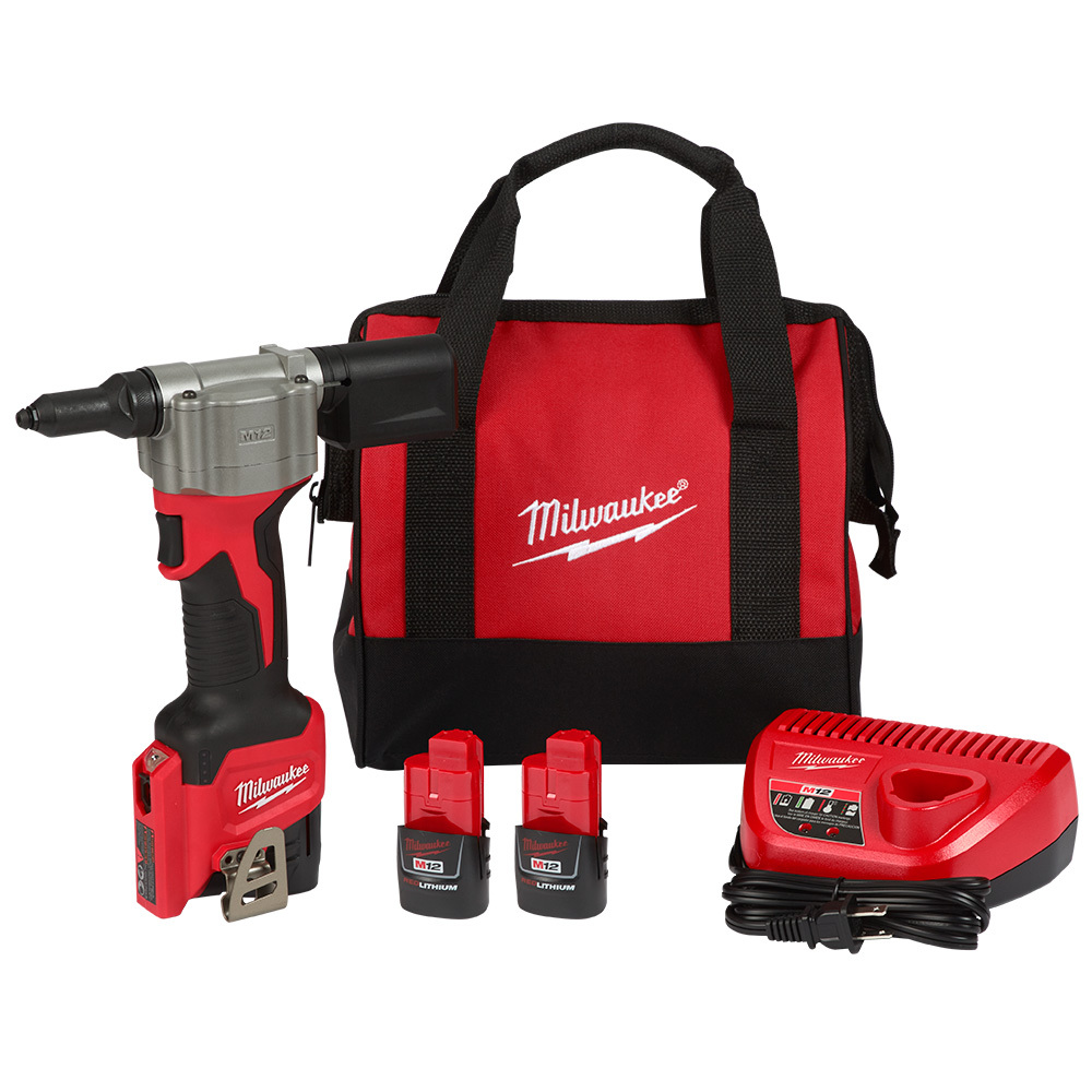 2550-22 Cordless Rivet Tool Kit, 3/16 in Rivet, 2000 lb Pulling, 12 V DC, Li-Ion Battery, Glass Filled Nylon Housing