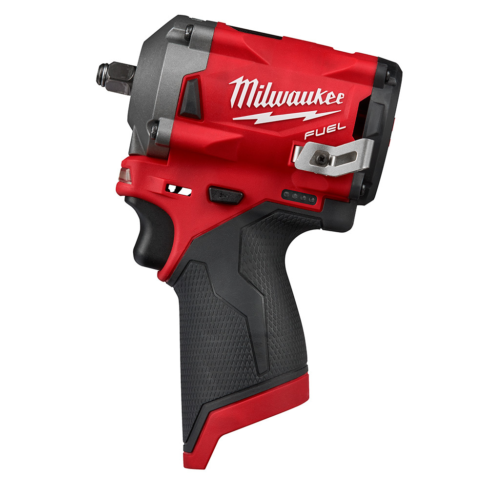 2554-20 M12 Stubby Cordless Impact Wrench, 3/8 in Straight Drive, 3200 bpm, 250 ft-lb Torque, 12 V DC, 4.8 in OAL