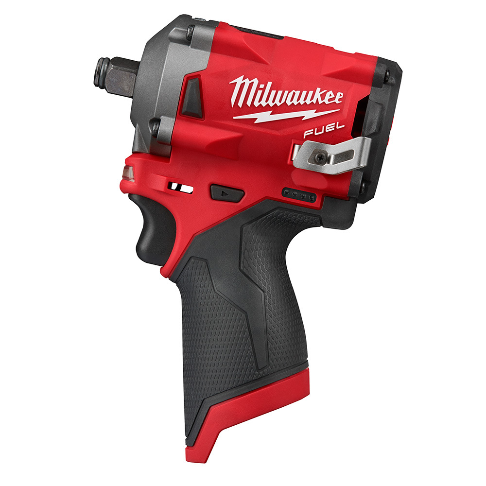 2555-20 M12 Stubby Cordless Impact Wrench, 1/2 in Straight Drive, 3200 bpm, 250 ft-lb Torque, 12 V DC, 4.9 in OAL