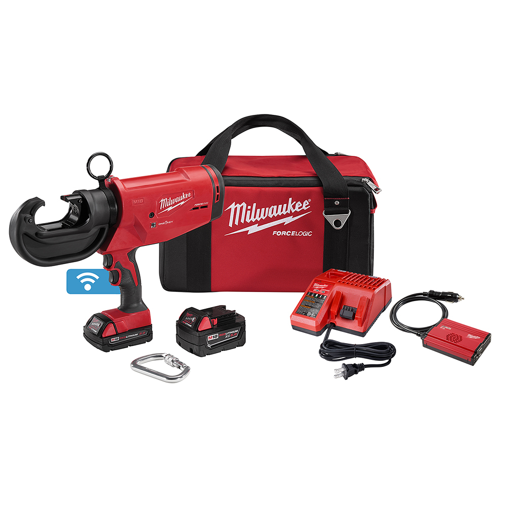 2778-22 Cordless Utility Crimper Kit, 12 ton Crimping, 18 V DC, Li-Ion Battery, 16 in OAL