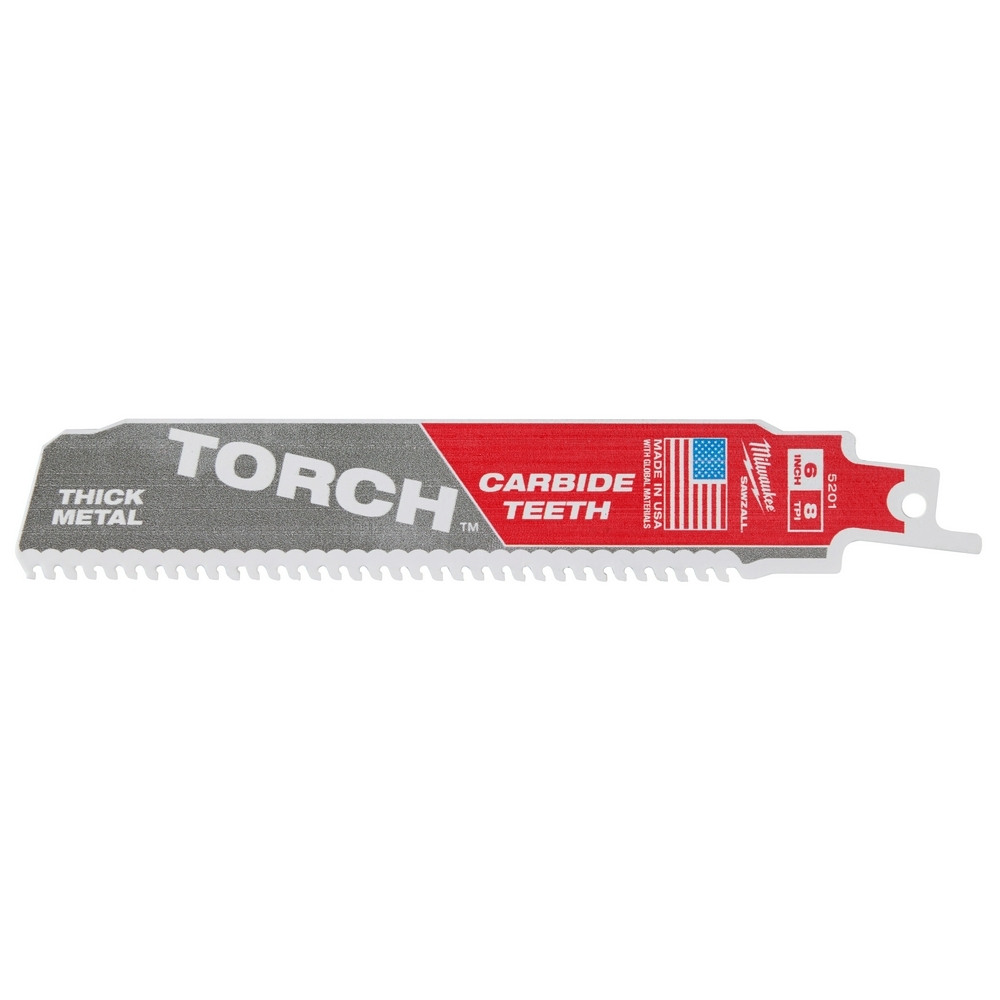 48-00-5501 Sawzall Torch Reciprocating Saw Blade, 6 in L x 0.05 in W, 7 TPI, Carbide Body