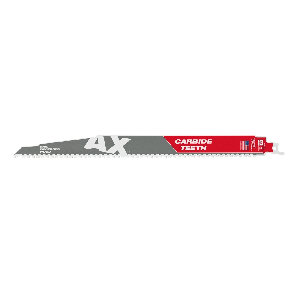 48-00-5327 Sawzall AX Reciprocating Saw Blade, 12 in L x 1 in W, 5 TPI, Carbide Body